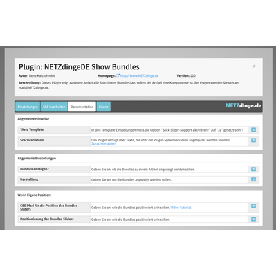 Lizenz Plugin: Show Bundles