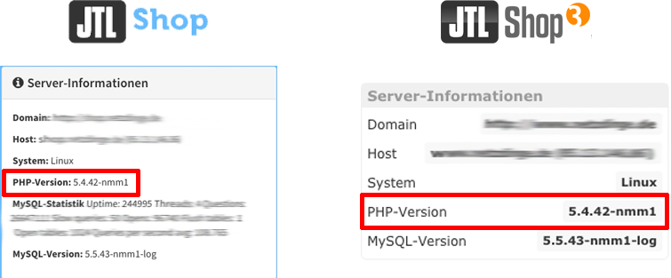 JTL Shop PHP Version ermitteln